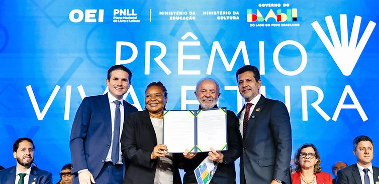 Cerimônia de entrega do Prêmio Vivaleitura, no Centro Internacional de Convenções do Brasil, Brasília/DF. Foto: Ricardo Stuckert / PR