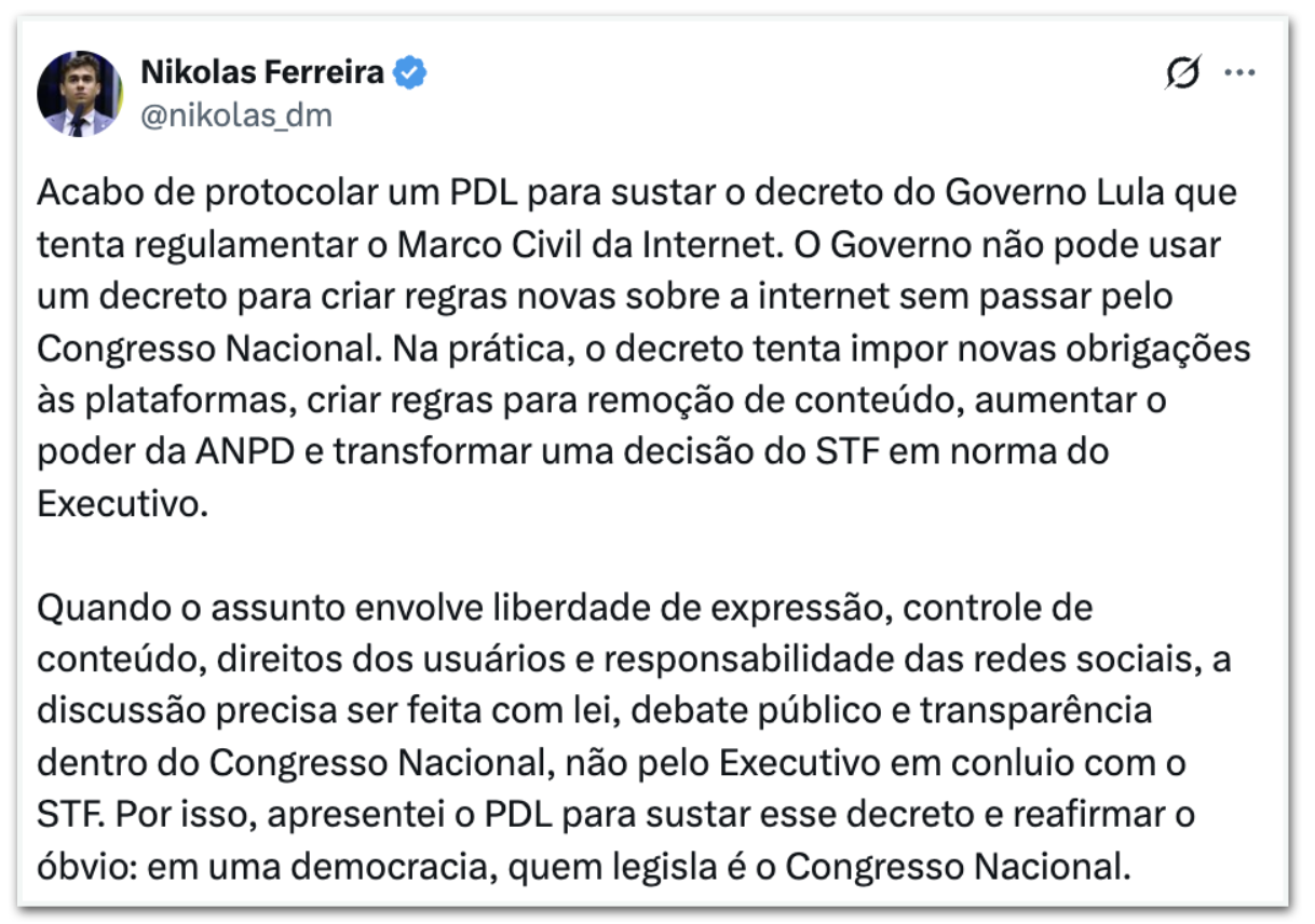 Oposição contra os decretos