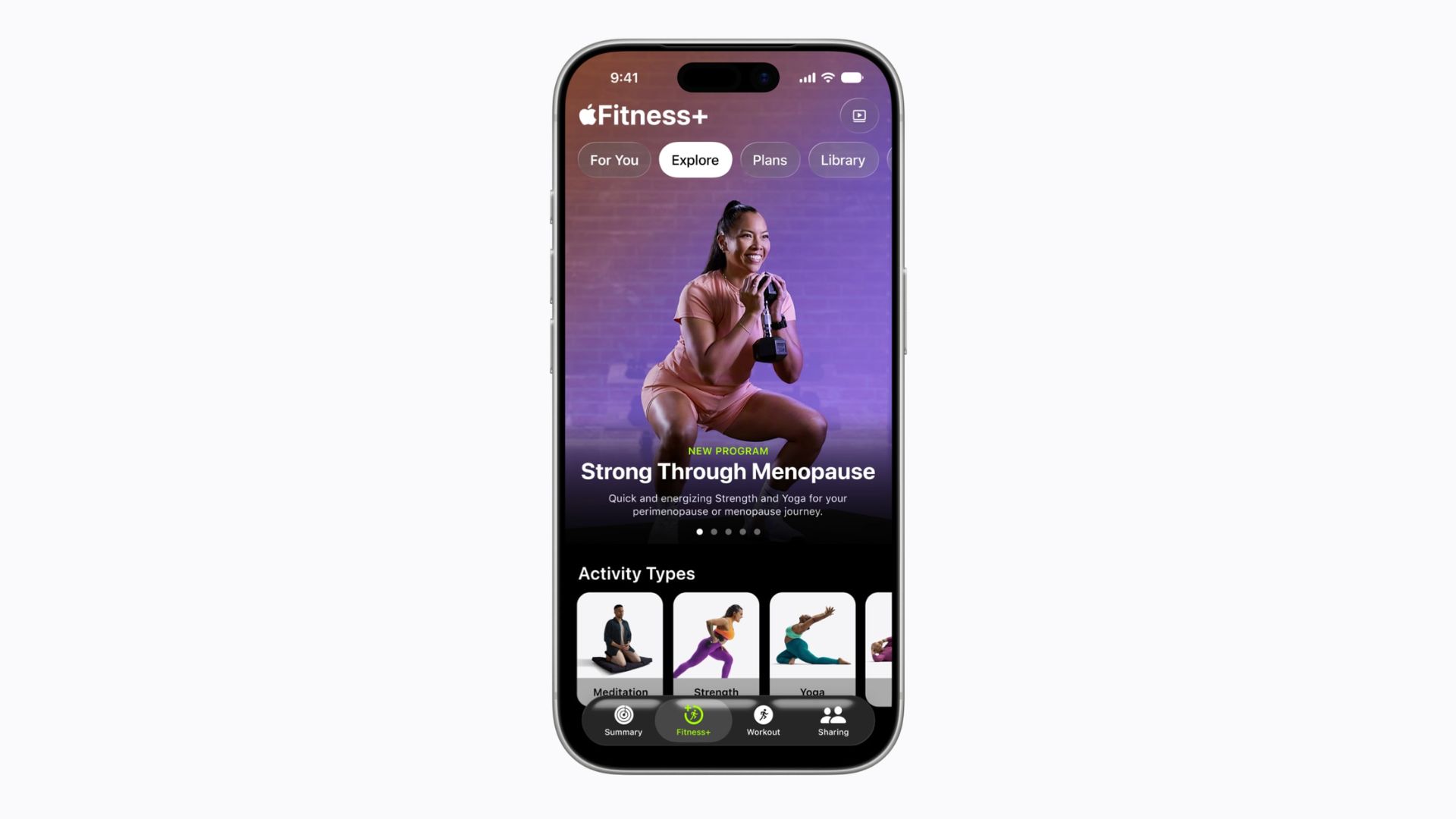 Novo programa do Fitness+ para menopausa