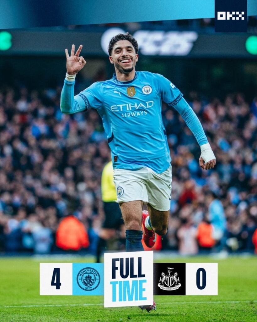 Marmoush comemora goleada do Manchester City