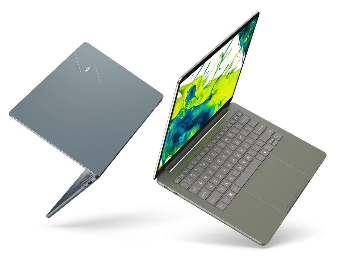 Detalhe do design do notebook da Acer
