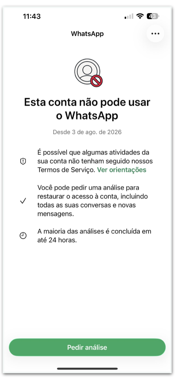 Bloqueio de Whatsapp