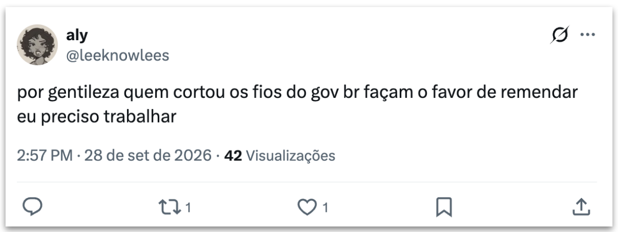 Reclamação de usuário sobre instabilidade no gov.br