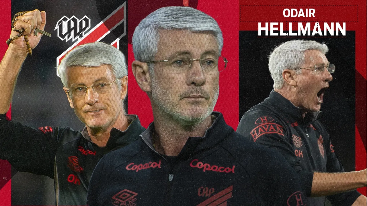Odair Hellmann comemora momento no comando do Athletico.