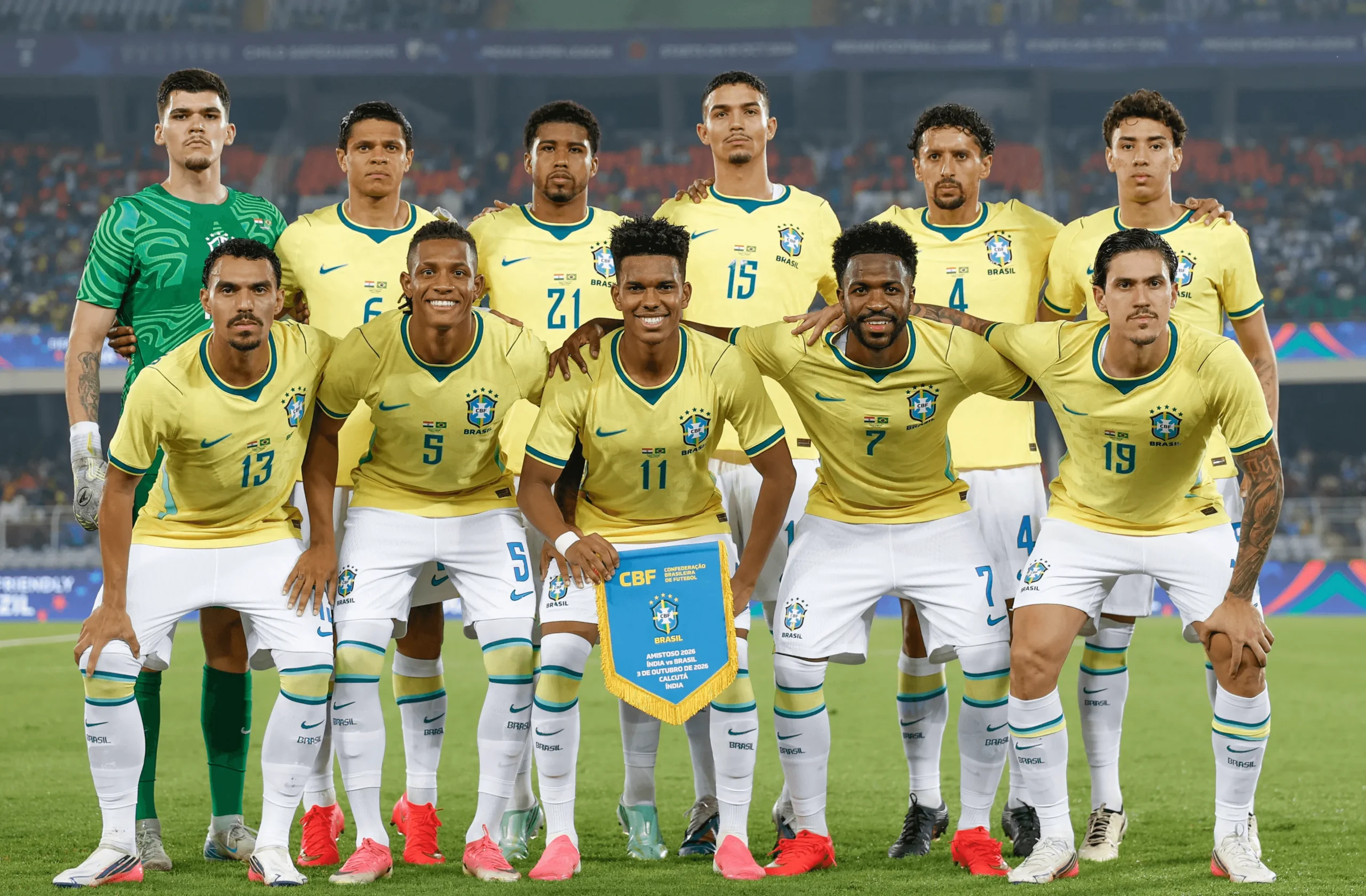 Pedro Morisco e Arthur Dias em campo pela seleção brasileira.