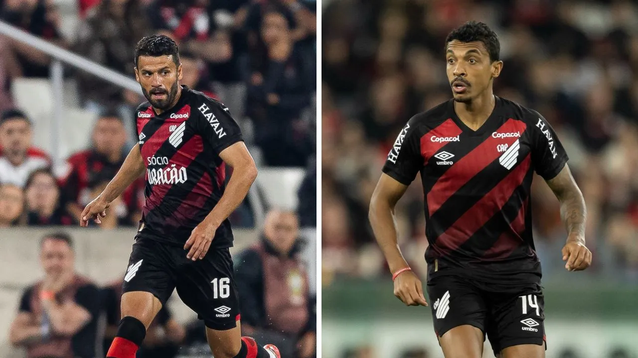 Jadson e Luiz Gustavo em ação pelo Athletico