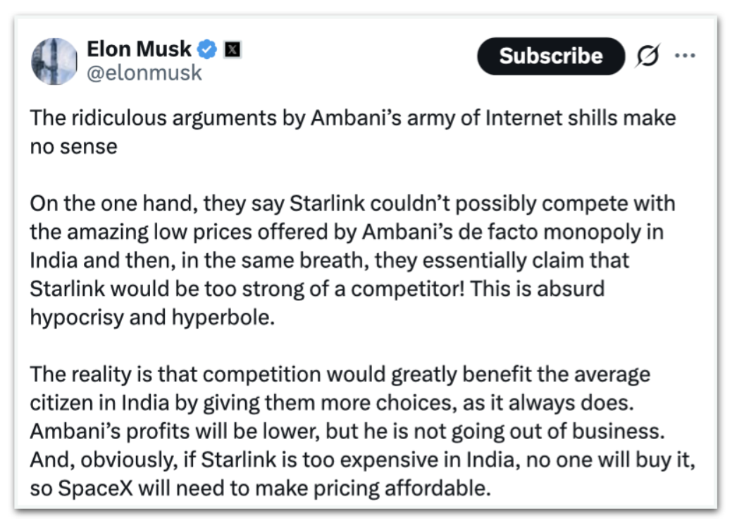 Elon Musk sobre Starlink