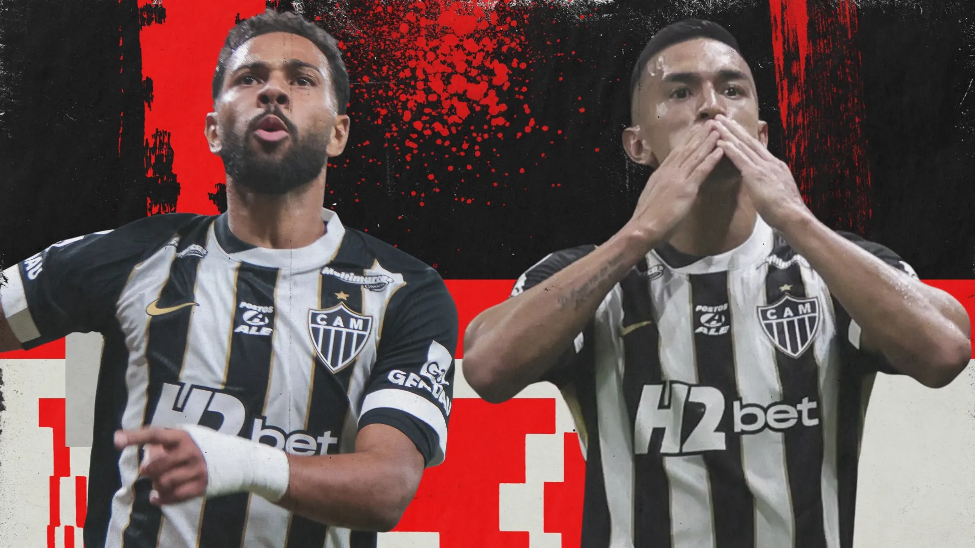 Renan Lodi e Cuello comemora em campo